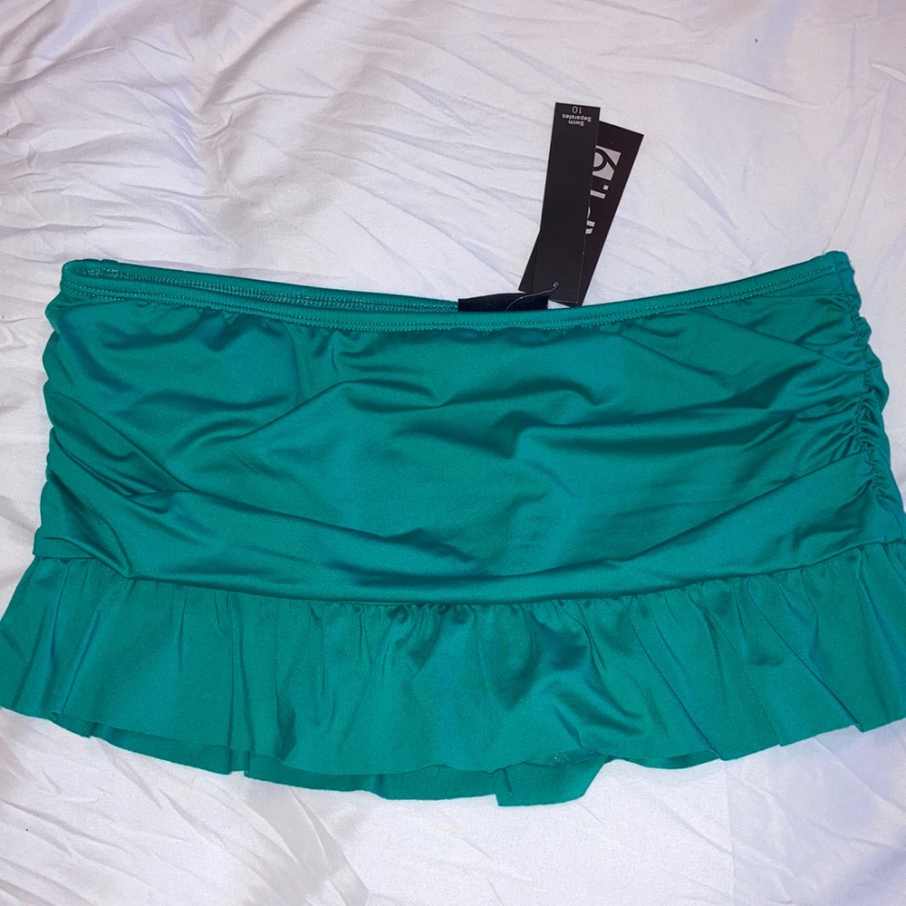 Apt 9 emerald green ruffle bikini bottoms